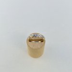 9ct. Gold Scalloped Half Eternity Ring with Diamonds. 