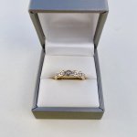 9ct. Gold Scalloped Half Eternity Ring with Diamonds. 