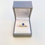 Hallmarked 9ct. Gold Sapphire &amp; Diamond Ring. 