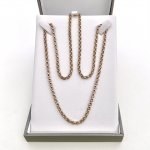 9ct. Yellow Gold Long Belcher Link Chain. 63 cms. / 24¾.&quot;