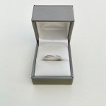 9ct. White Gold Diamond ½ Eternity Style Twist Ring. 