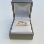 9ct. Yellow Gold Half Eternity Ring with Diamonds &amp; Words. 