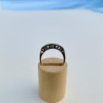 9ct. Yellow Gold Half Eternity Ring with Diamonds &amp; Words. 