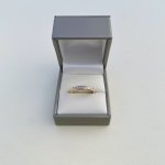 9ct. Yellow Gold Half Eternity Ring with Diamonds &amp; Words. 