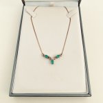 Hallmarked 9ct. Gold Emerald &amp; Diamond Necklace. JUST IN!