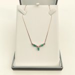 Hallmarked 9ct. Gold Emerald &amp; Diamond Necklace. JUST IN!