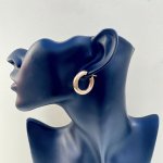Italian 9ct. Gold Hoop Earrings / Ridged Linear Pattern. JUST IN!