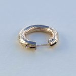Italian 9ct. Gold Hoop Earrings / Ridged Linear Pattern. JUST IN!