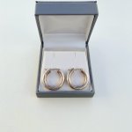 Italian 9ct. Gold Hoop Earrings / Ridged Linear Pattern. JUST IN!