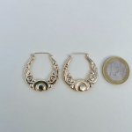 Hallmarked 9ct. Gold Large Hoop Earrings / Design to Both Surfaces. JUST IN!