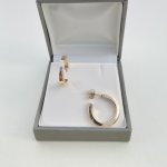 9ct. Gold Plain Classic Hoop Earrings / Squared Off Edges. JUST IN! 