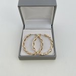 Hallmarked 9ct. Gold Twist Hoop Earrings. JUST IN!