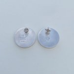 Mexican Silver Circular Earrings with Bottle Green Centre. NEW IN STOCK.