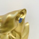 French Vintage Clip-On Earrings / Vivid Blue. NEW IN STOCK.