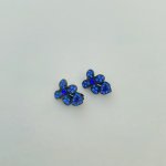French Vintage Clip-On Earrings / Vivid Blue. NEW IN STOCK.