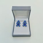 French Vintage Clip-On Earrings / Vivid Blue. NEW IN STOCK.