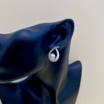 Silver Oval Earrings with Pearl to Centre.