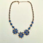 Costume Style Necklace / Vivid Blue Stones. 