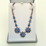 Costume Style Necklace / Vivid Blue Stones. 