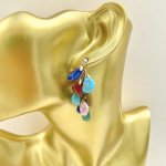 Vintage Multi-Coloured Beaded Drop Earrings from set of Coloured Bead Necklace, Earrings &amp; Brooch. Combined or Separate.