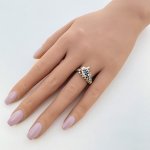 Hallmarked 9ct. Gold Panther Ring with Sapphires. NEW IN STOCK.
