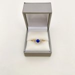 Sapphire &amp; Diamond 3-Stone Ring. NEW IN STOCK.