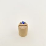 Sapphire &amp; Diamond 3-Stone Ring. NEW IN STOCK.