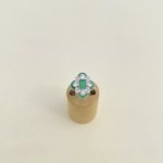 Art Deco Style Platinum Emerald &amp; Diamond Ring. NEW IN STOCK.