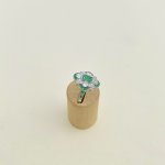 Art Deco Style Platinum Emerald &amp; Diamond Ring. NEW IN STOCK.