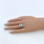 Art Deco Style Platinum Emerald &amp; Diamond Ring. NEW IN STOCK.