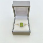 9ct. White Gold Peridot &amp; Diamond Ring. NEW IN STOCK.