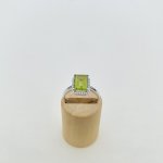 9ct. White Gold Peridot &amp; Diamond Ring. NEW IN STOCK.