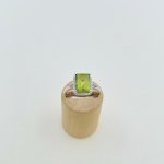 9ct. White Gold Peridot &amp; Diamond Ring. NEW IN STOCK.