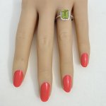9ct. White Gold Peridot &amp; Diamond Ring. NEW IN STOCK.