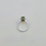 9ct. White Gold Peridot &amp; Diamond Ring. NEW IN STOCK.