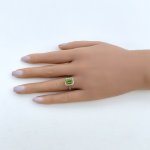 9ct. White Gold Peridot &amp; Diamond Ring. NEW IN STOCK.