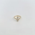 18ct. Gold &amp; Platinum Vertical 3-Stone Diamond Ring. NEW IN STOCK.
