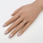 18ct. Gold &amp; Platinum Vertical 3-Stone Diamond Ring. NEW IN STOCK.