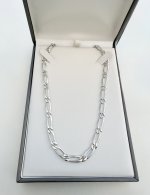 Hallmarked Silver Long Figaro Chain. NEW STOCK.