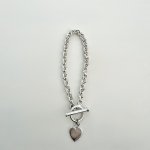 Silver Link Bracelet with Heart Charm. NEW STOCK.