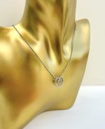 9ct. White Gold Diamond Double-Heart Pendant. NEW STOCK.