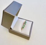 9ct. Gold Half Eternity Style Emerald &amp; Diamond Ring. NEW STOCK.