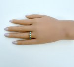 9ct. Gold Half Eternity Style Emerald &amp; Diamond Ring. NEW STOCK.