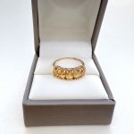 10ct. Gold 5-Stone Citrine Ring. NEW STOCK.
