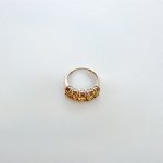 10ct. Gold 5-Stone Citrine Ring. NEW STOCK.