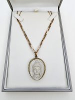 Buddha Head Pendant - Brass setting. NEW STOCK.