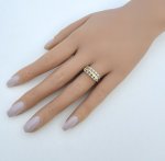 9ct. Gold 5-Stone Yellow Sapphire &amp; Diamond Ring. NEW STOCK.