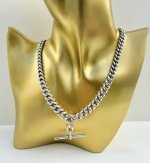 Antique Silver Double Albert Chain with T-Bar. NEW STOCK. SOLD.