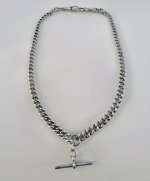 Antique Silver Double Albert Chain with T-Bar. NEW STOCK. SOLD.