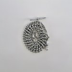 Antique Silver Double Albert Chain with T-Bar. NEW STOCK. SOLD.